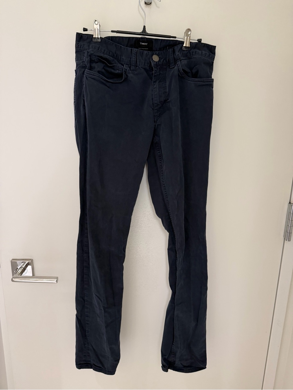 Theory Haydin Straight Slim Fit Pants in Navy